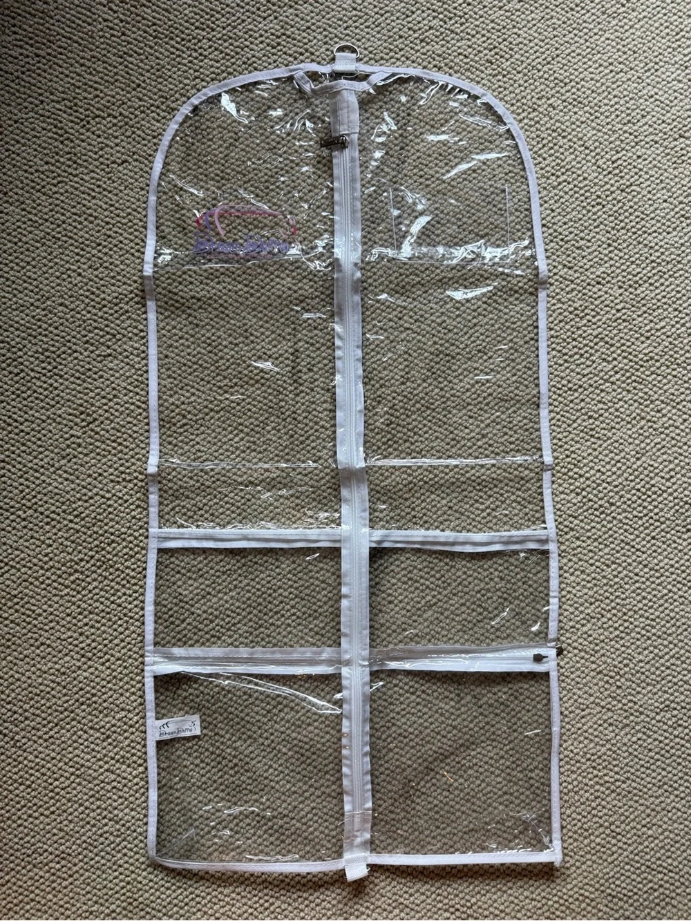 clear gusseted garment bag with fabric trim - dream duffel!